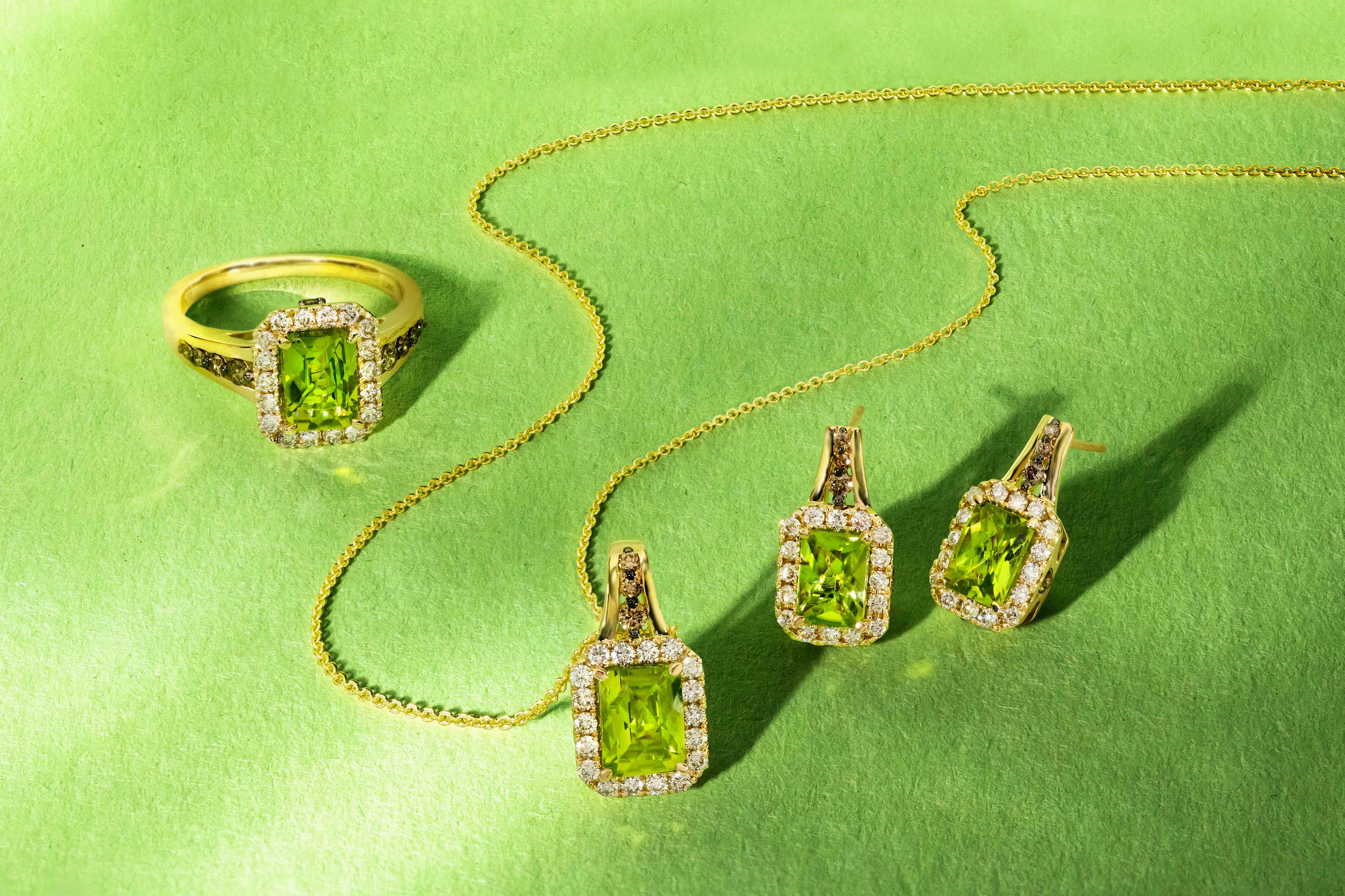 Peridot on sale jewelry set